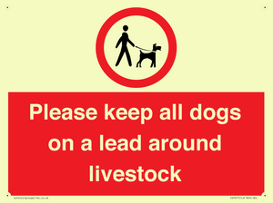 IV7277: Please keep all dogs on a lead around livestock