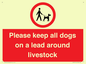 IV7277: Please keep all dogs on a lead around livestock