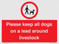 IV7277: Please keep all dogs on a lead around livestock