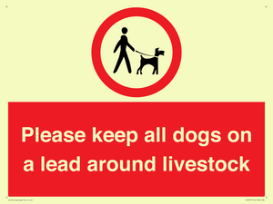 IV7277: Please keep all dogs on a lead around livestock