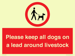 IV7277: Please keep all dogs on a lead around livestock