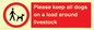 IV7277: Please keep all dogs on a lead around livestock