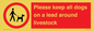IV7277: Please keep all dogs on a lead around livestock