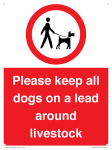 IV7277: Please keep all dogs on a lead around livestock