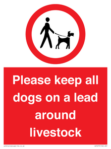 IV7277: Please keep all dogs on a lead around livestock