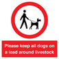 IV7277: Please keep all dogs on a lead around livestock