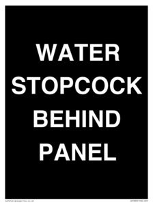 IV7839: WATER STOPCOCK BEHIND PANEL