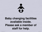 IV7840: Baby changing facilities available inside. Please ask a member of staff for help.