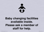IV7840: Baby changing facilities available inside. Please ask a member of staff for help.