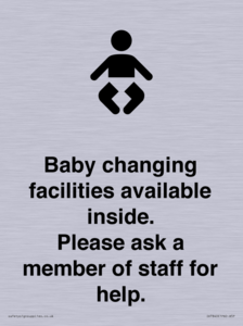 IV7840: Baby changing facilities available inside. Please ask a member of staff for help.