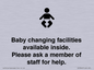 IV7840: Baby changing facilities available inside. Please ask a member of staff for help.