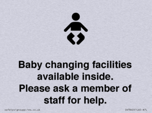 IV7840: Baby changing facilities available inside. Please ask a member of staff for help.