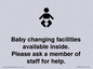 IV7840: Baby changing facilities available inside. Please ask a member of staff for help.