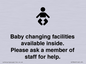 IV7840: Baby changing facilities available inside. Please ask a member of staff for help.