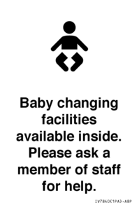 IV7840: Baby changing facilities available inside. Please ask a member of staff for help.