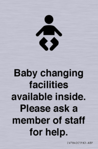 IV7840: Baby changing facilities available inside. Please ask a member of staff for help.