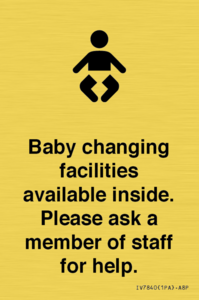 IV7840: Baby changing facilities available inside. Please ask a member of staff for help.