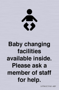 IV7840: Baby changing facilities available inside. Please ask a member of staff for help.