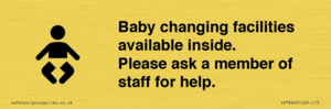 IV7840: Baby changing facilities available inside. Please ask a member of staff for help.