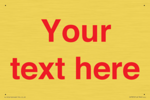 IV7872: Custom blank information sign. Red text, plain background