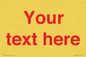 IV7872: Custom blank information sign. Red text, plain background