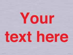 IV7872: Custom blank information sign. Red text, plain background