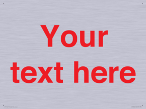 IV7872: Custom blank information sign. Red text, plain background