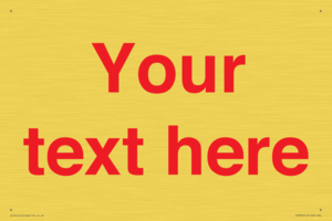 IV7872: Custom blank information sign. Red text, plain background
