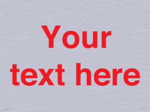 IV7872: Custom blank information sign. Red text, plain background