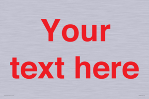 IV7872: Custom blank information sign. Red text, plain background