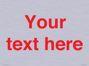 IV7872: Custom blank information sign. Red text, plain background