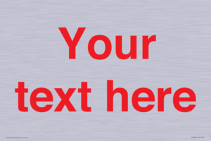 IV7872: Custom blank information sign. Red text, plain background
