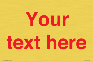 IV7872: Custom blank information sign. Red text, plain background