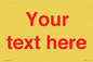 IV7872: Custom blank information sign. Red text, plain background