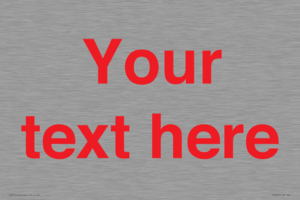 IV7872: Custom blank information sign. Red text, plain background