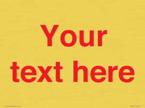 IV7872: Custom blank information sign. Red text, plain background