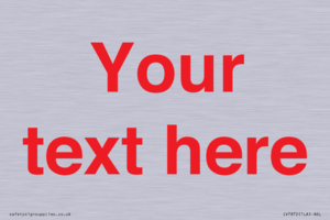 IV7872: Custom blank information sign. Red text, plain background