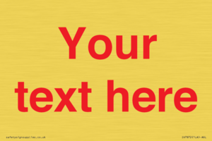 IV7872: Custom blank information sign. Red text, plain background