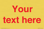 IV7872: Custom blank information sign. Red text, plain background