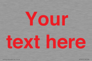 IV7872: Custom blank information sign. Red text, plain background