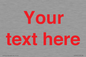 IV7872: Custom blank information sign. Red text, plain background