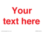 IV7872: Custom blank information sign. Red text, plain background