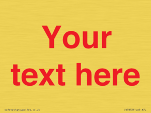 IV7872: Custom blank information sign. Red text, plain background