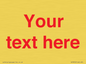 IV7872: Custom blank information sign. Red text, plain background