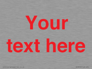 IV7872: Custom blank information sign. Red text, plain background
