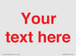IV7872: Custom blank information sign. Red text, plain background