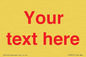 IV7872: Custom blank information sign. Red text, plain background