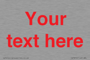 IV7872: Custom blank information sign. Red text, plain background