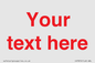 IV7872: Custom blank information sign. Red text, plain background