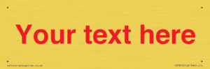 IV7872: Custom blank information sign. Red text, plain background